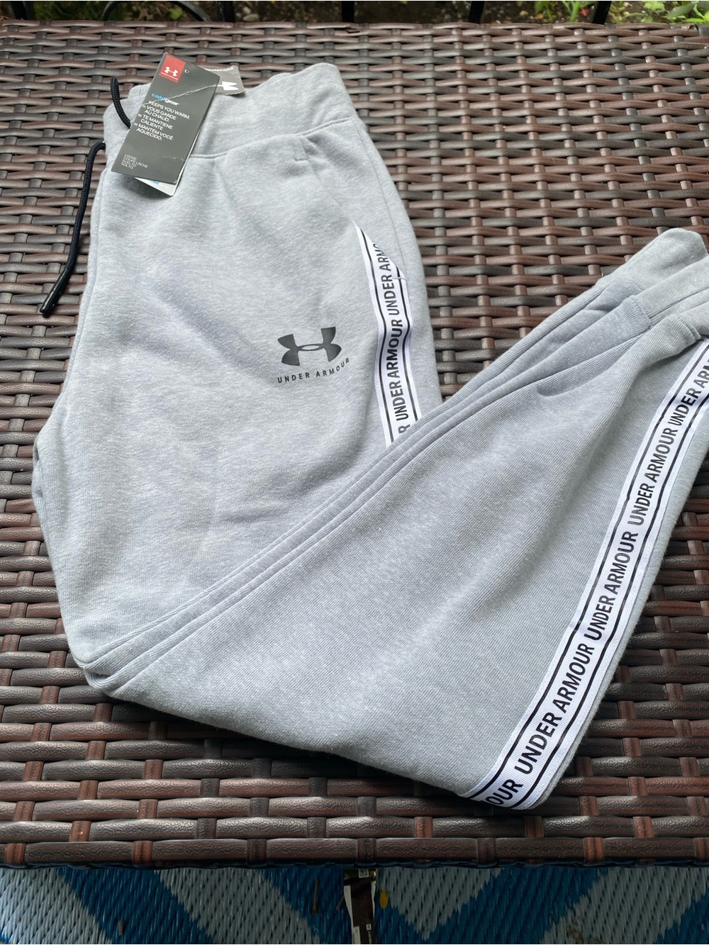 Under Armour Kids Light Gray Logo Tape Joggers